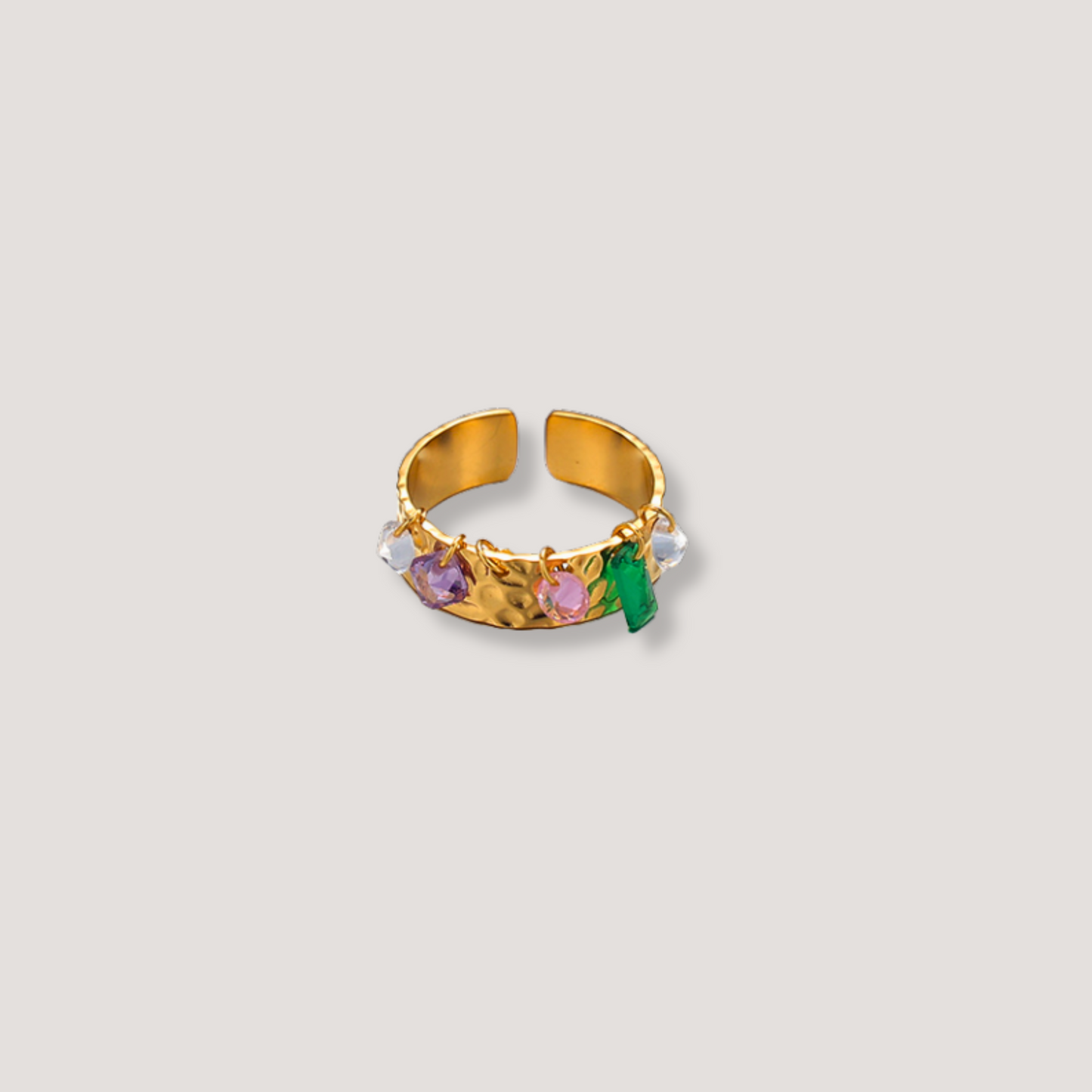 Gold Gemstone Charm Ring