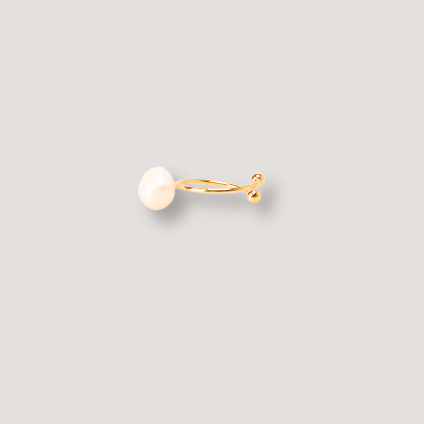 Gold Pearl Open Ring