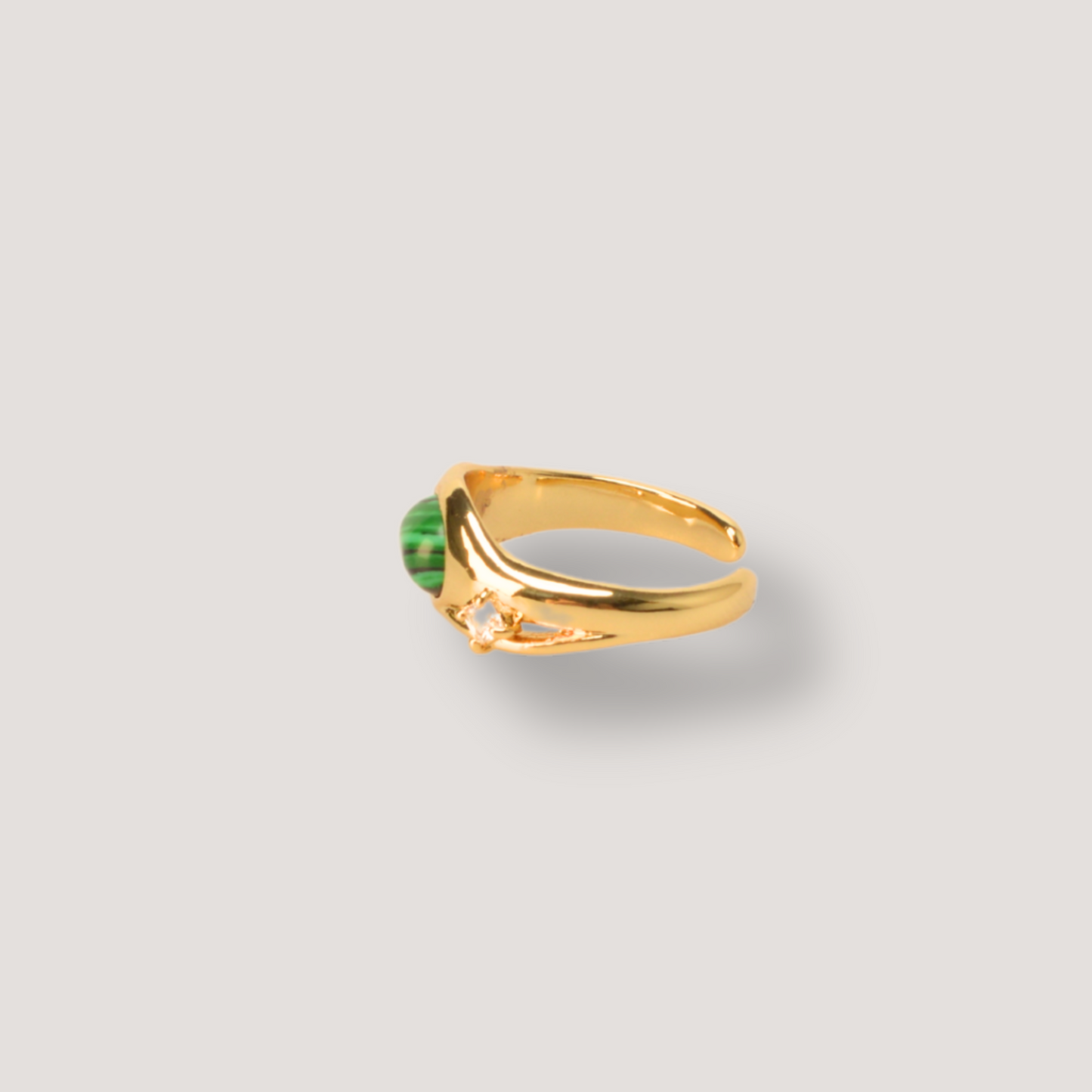 18K Gold Malachite Lazurite Ring
