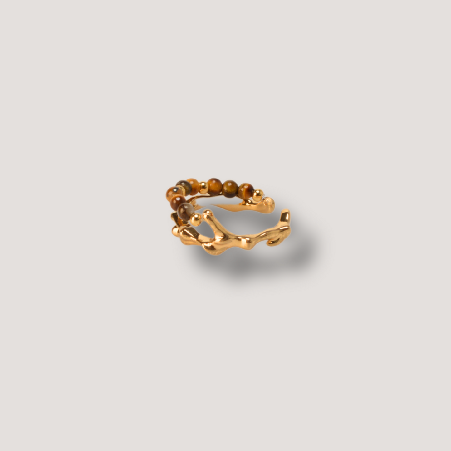 Gold Tiger Eye Stone Ring