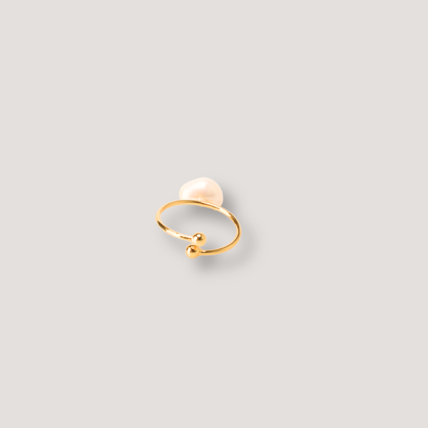 Gold Pearl Open Ring