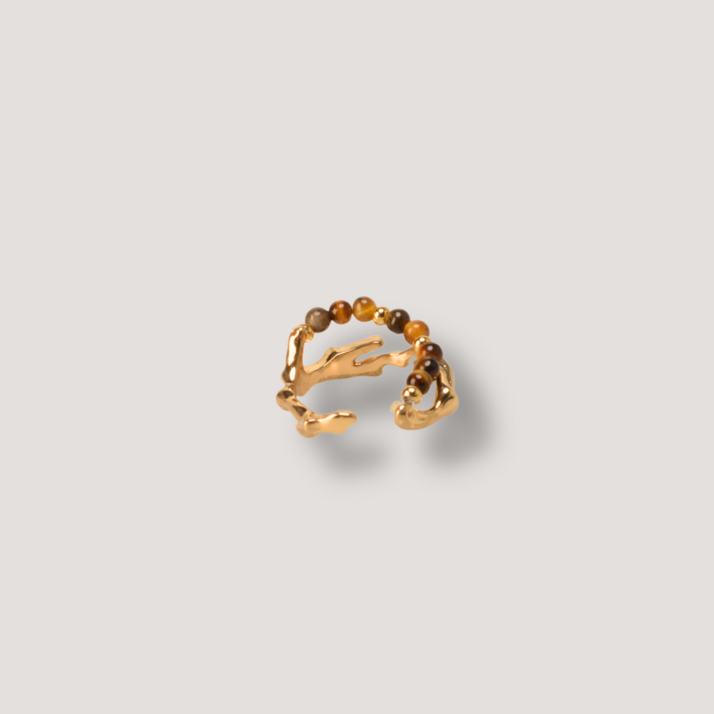 Gold Tiger Eye Stone Ring