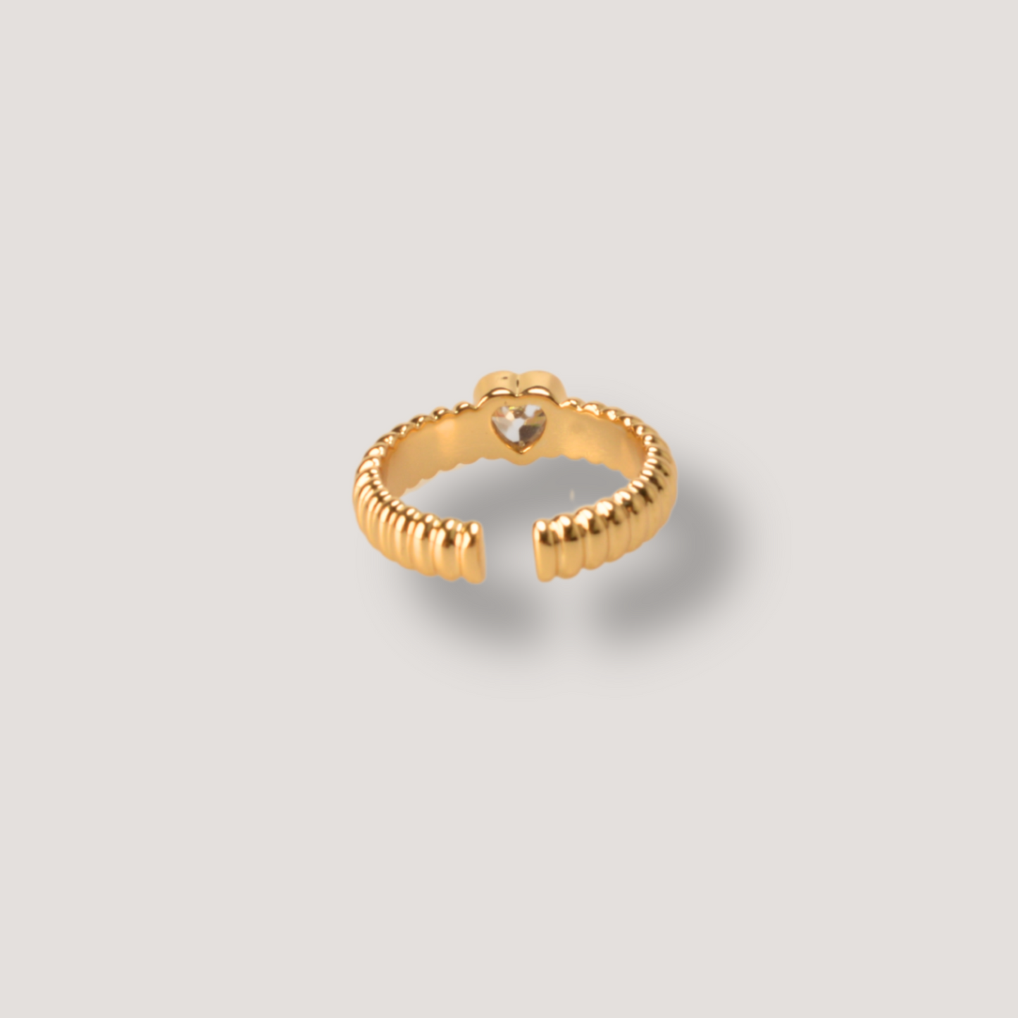 Gold and Amethyst Heart Ring