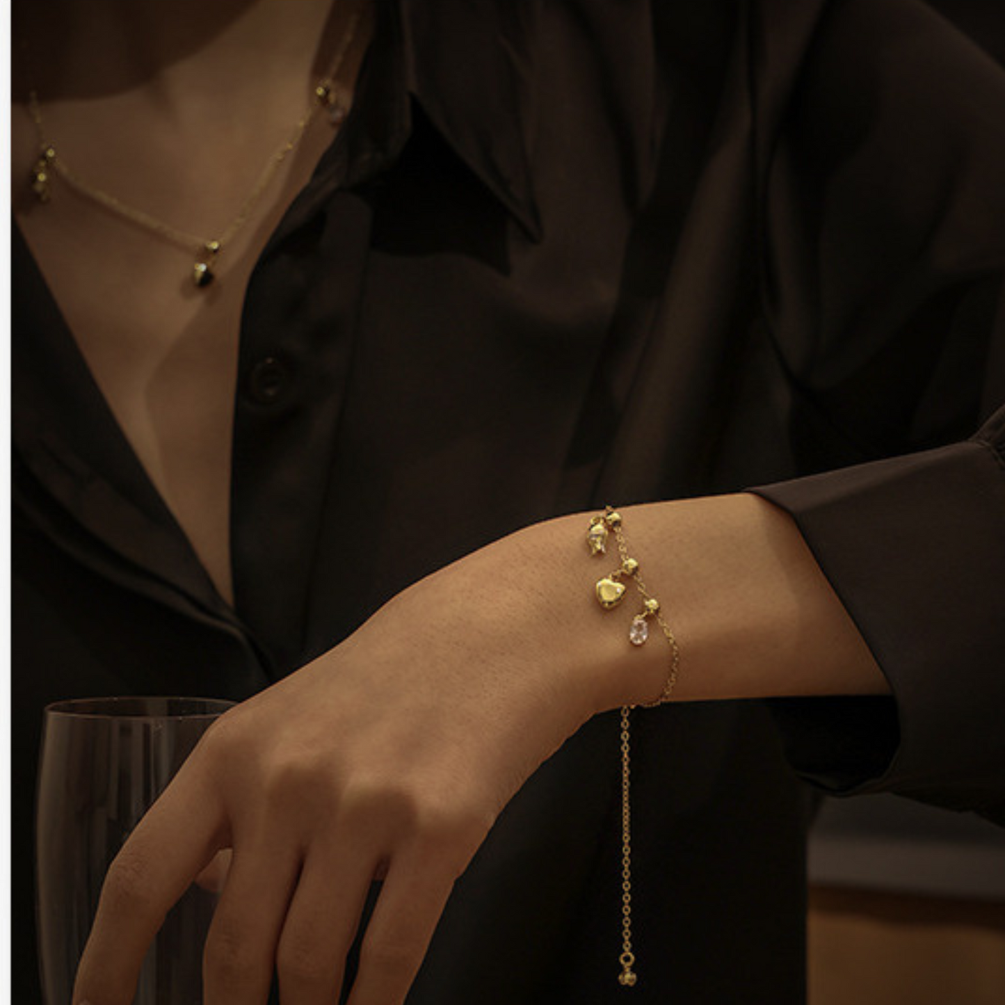 Customizable Gold Charm Necklace