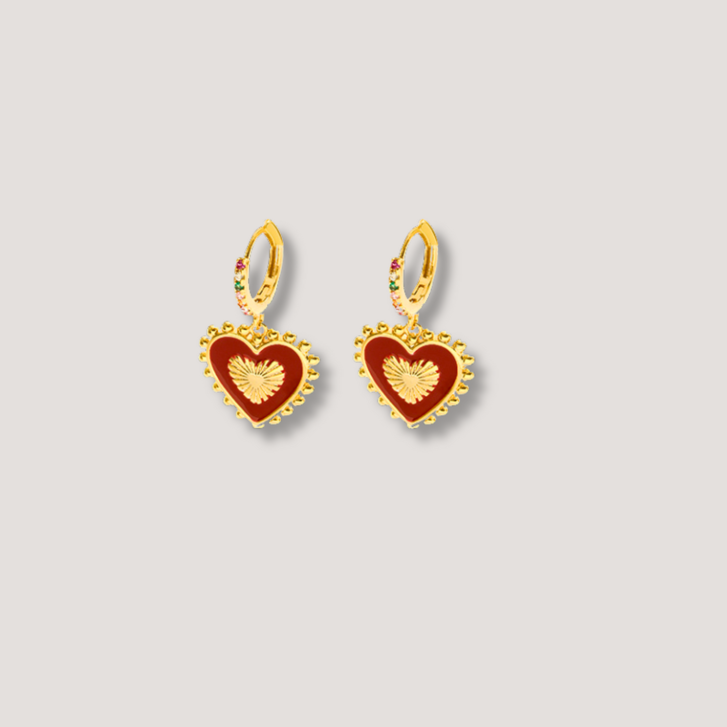 Vintage Double Sided Heart Earrings
