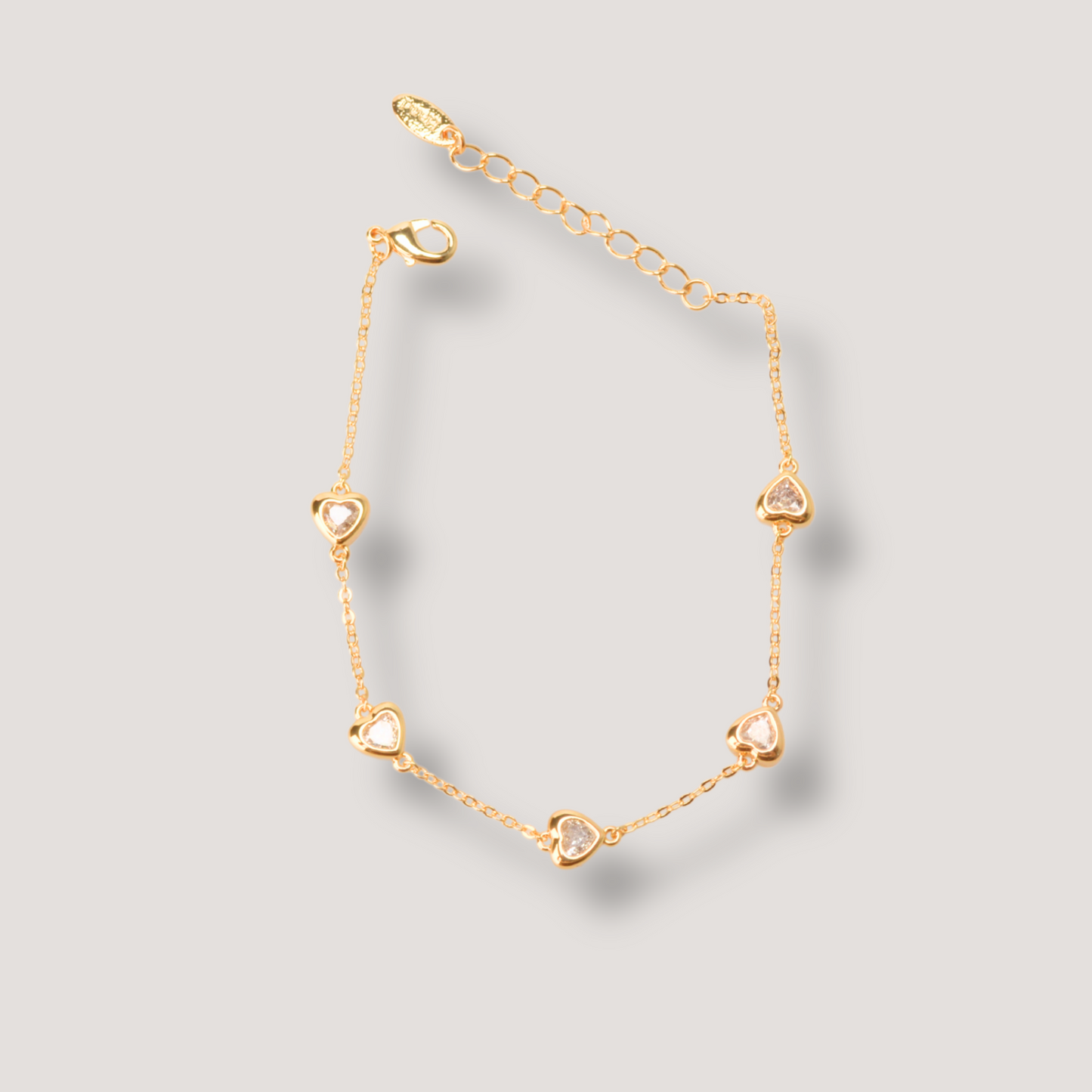 Elegant Gold Heart Bracelet with Crystal Accents