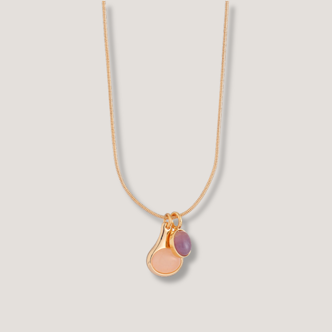 Gold Gemstone Drop Necklace