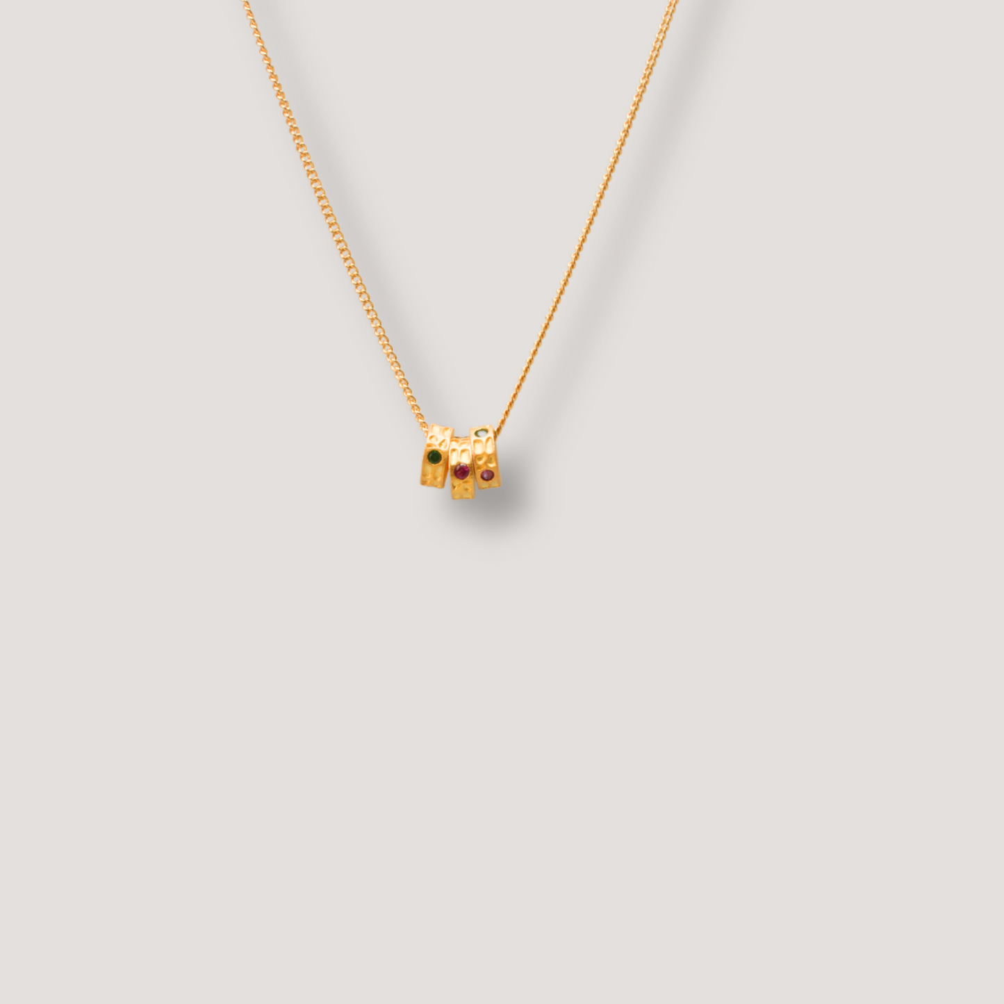 Gold Gemstone Ring Pendant