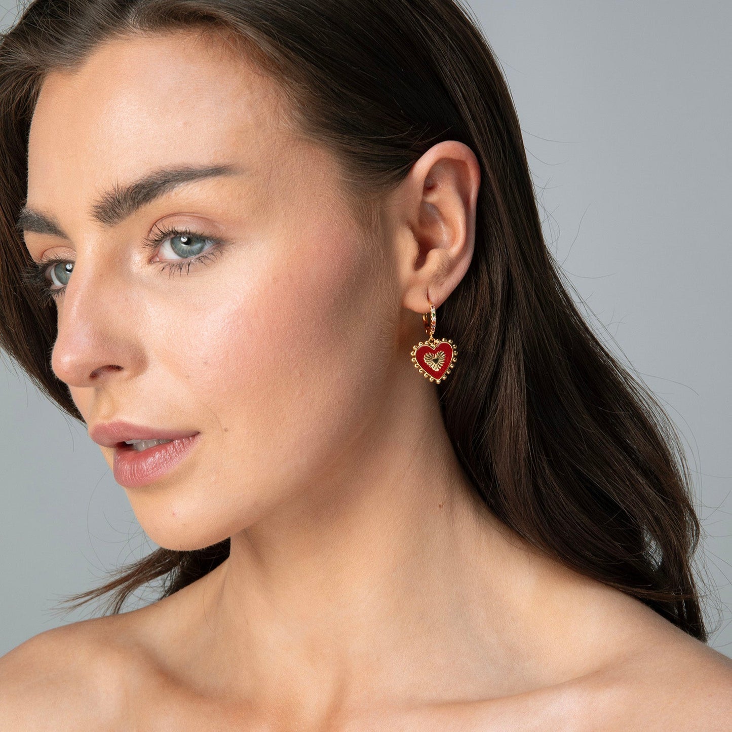 Vintage Double Sided Heart Earrings