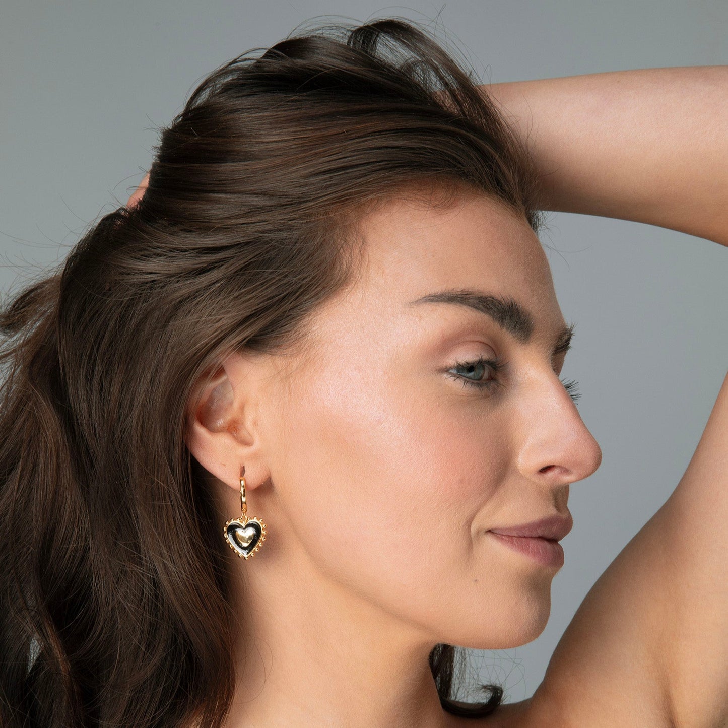 Vintage Double Sided Heart Earrings
