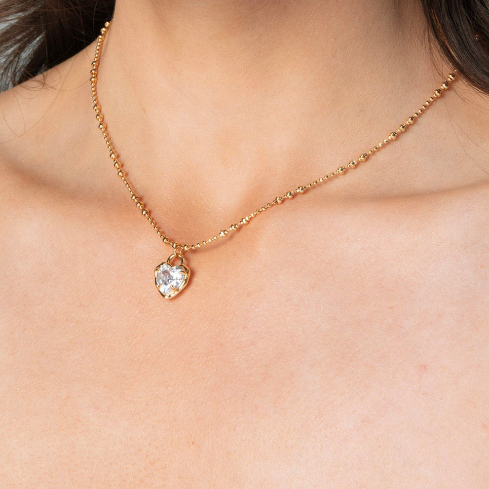Gold Heart Pendant Necklace