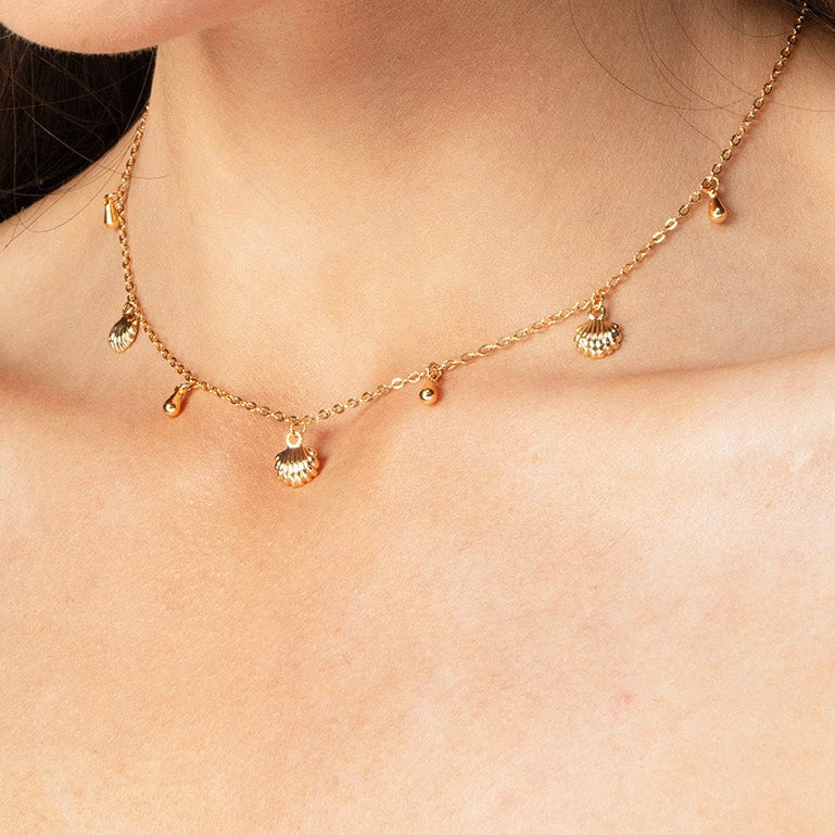 18K Gold Plated Shell Charm Necklace