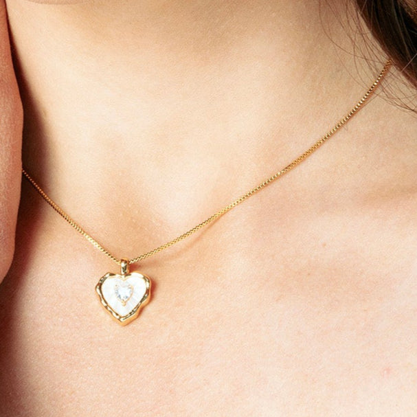 Mother of Pearl Heart Necklace