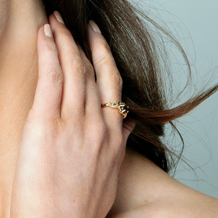 Gold Nest Tiger Eye Ring