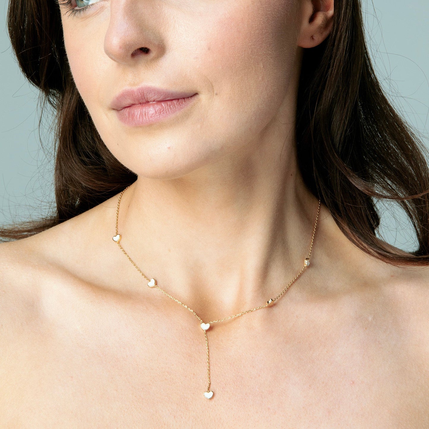Minimalist Y-Shape Heart Pendant Chain