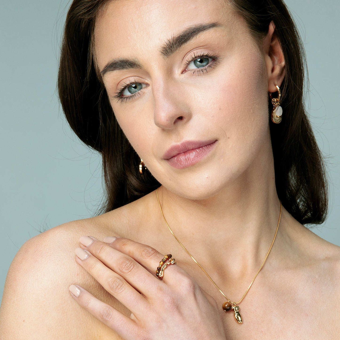 Boho Charm with Gemstone Beads Earring
