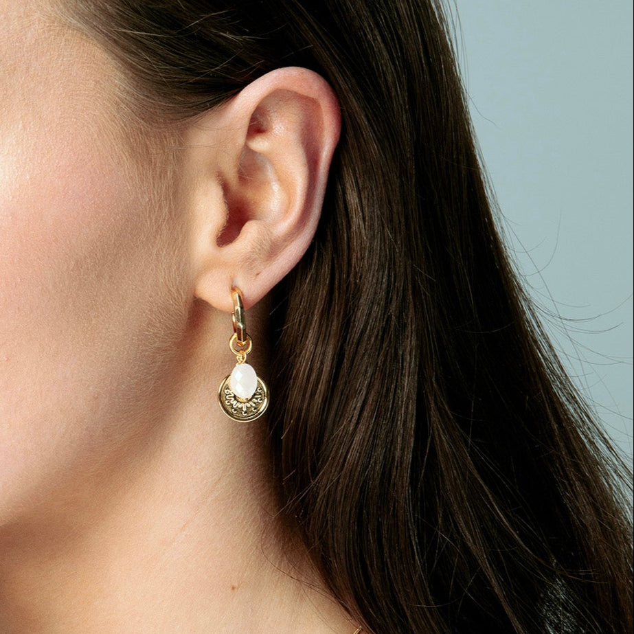 Boho Charm with Gemstone Beads Earring