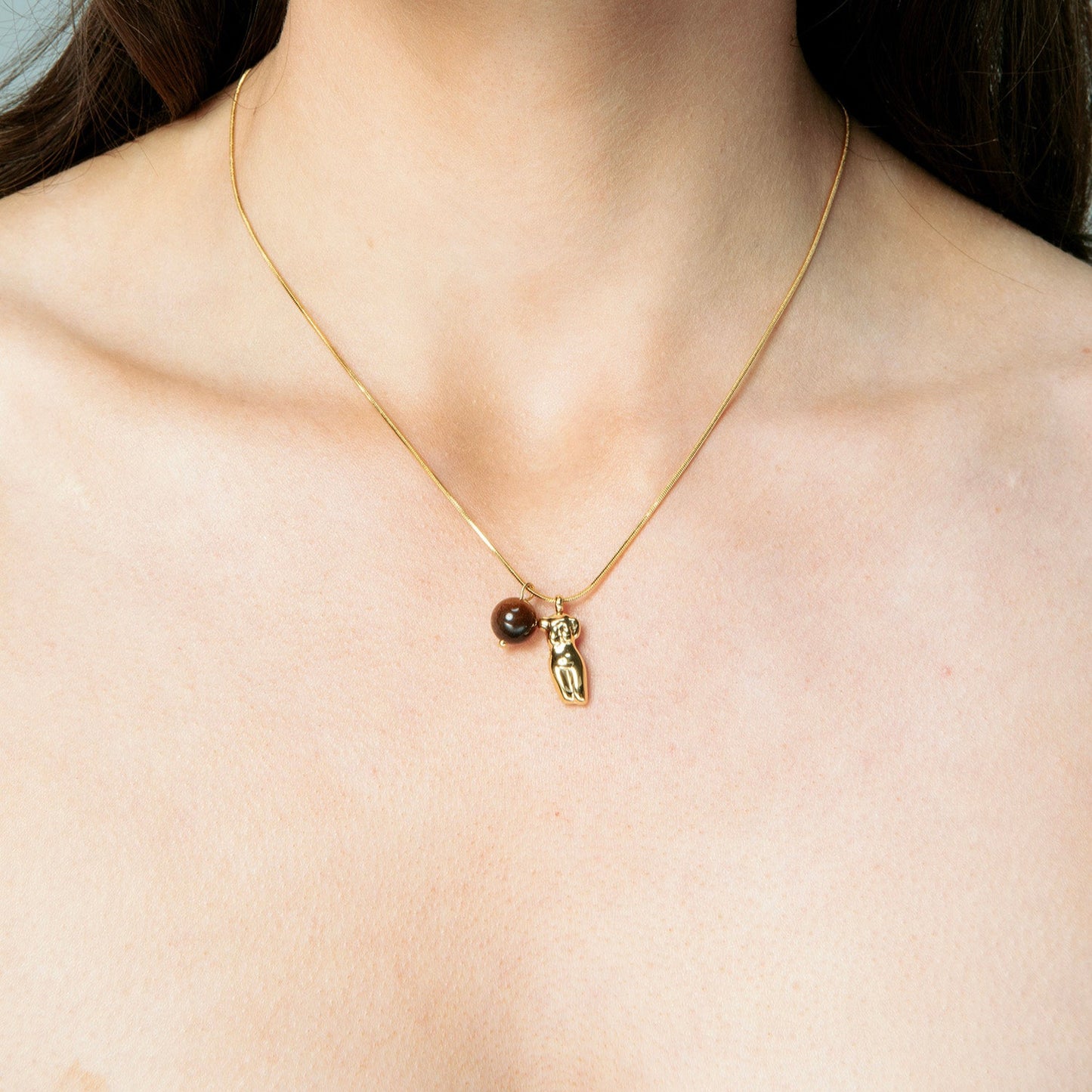 Gold Female Body Pendant Necklace
