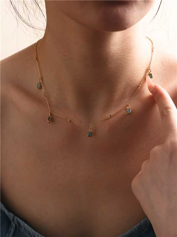 Amazonite Charm Choker necklace
