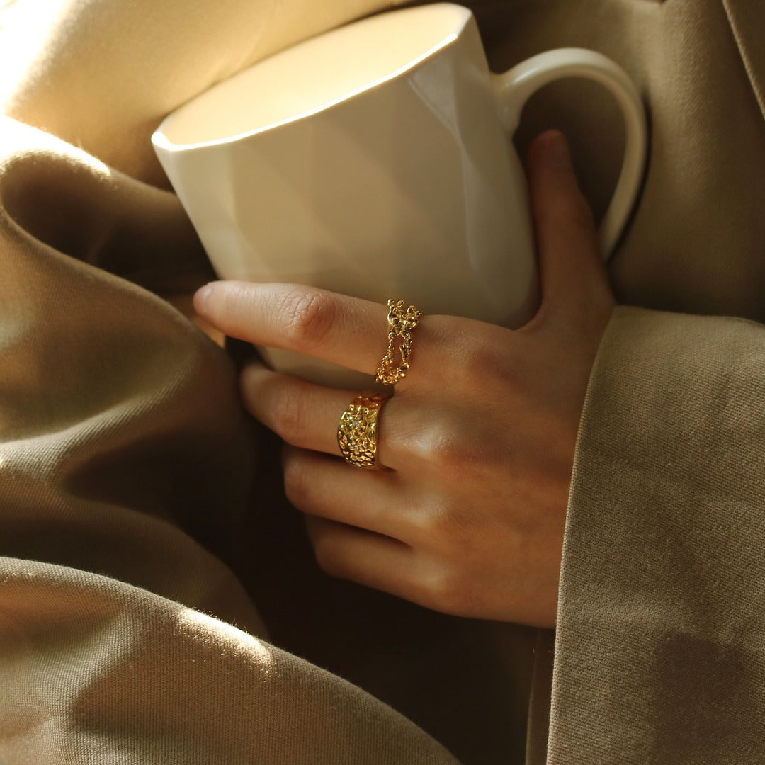Textured Gold Rings
