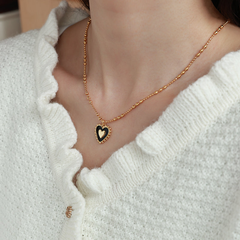 Vintage Double Size Heart Necklace