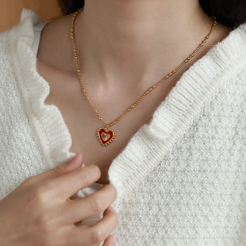 Vintage Double Size Heart Necklace