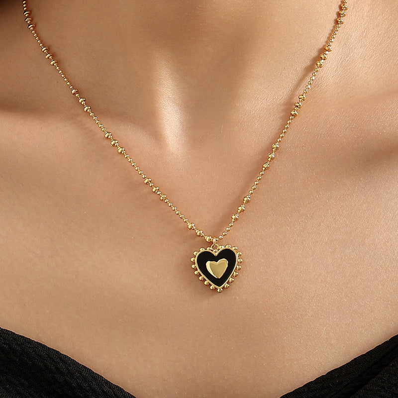 Vintage Double Size Heart Necklace