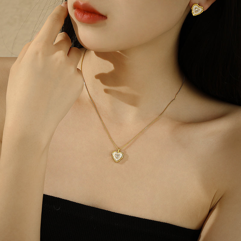 Mother of Pearl Heart Necklace