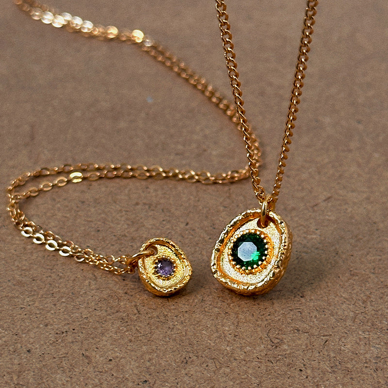 Gold Emerald Earrings