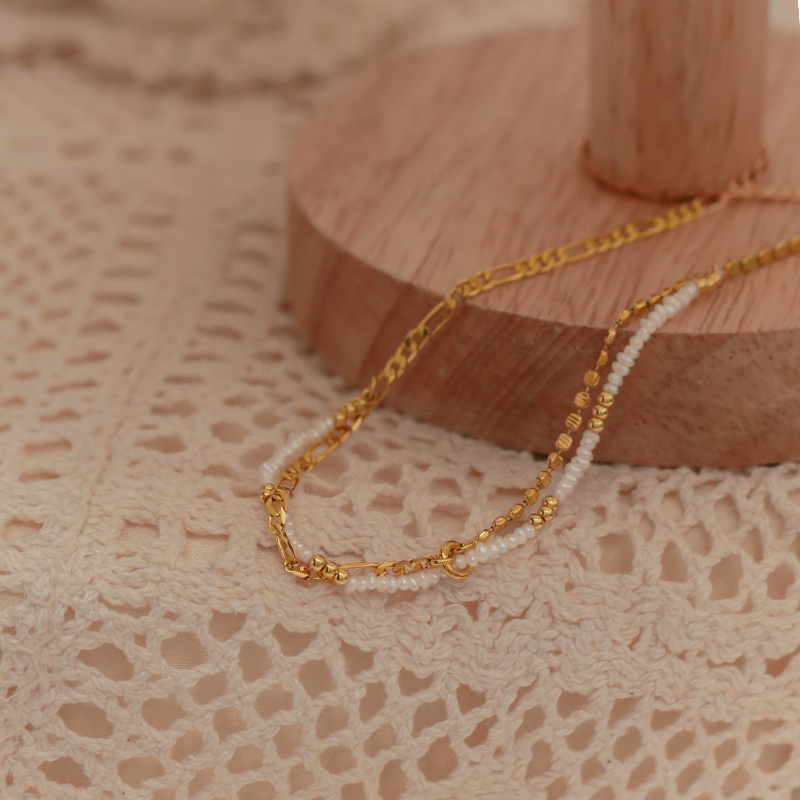 Double Chain Pearl Necklace
