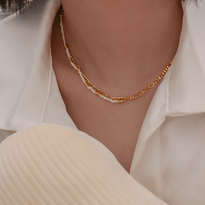 Double Chain Pearl Necklace