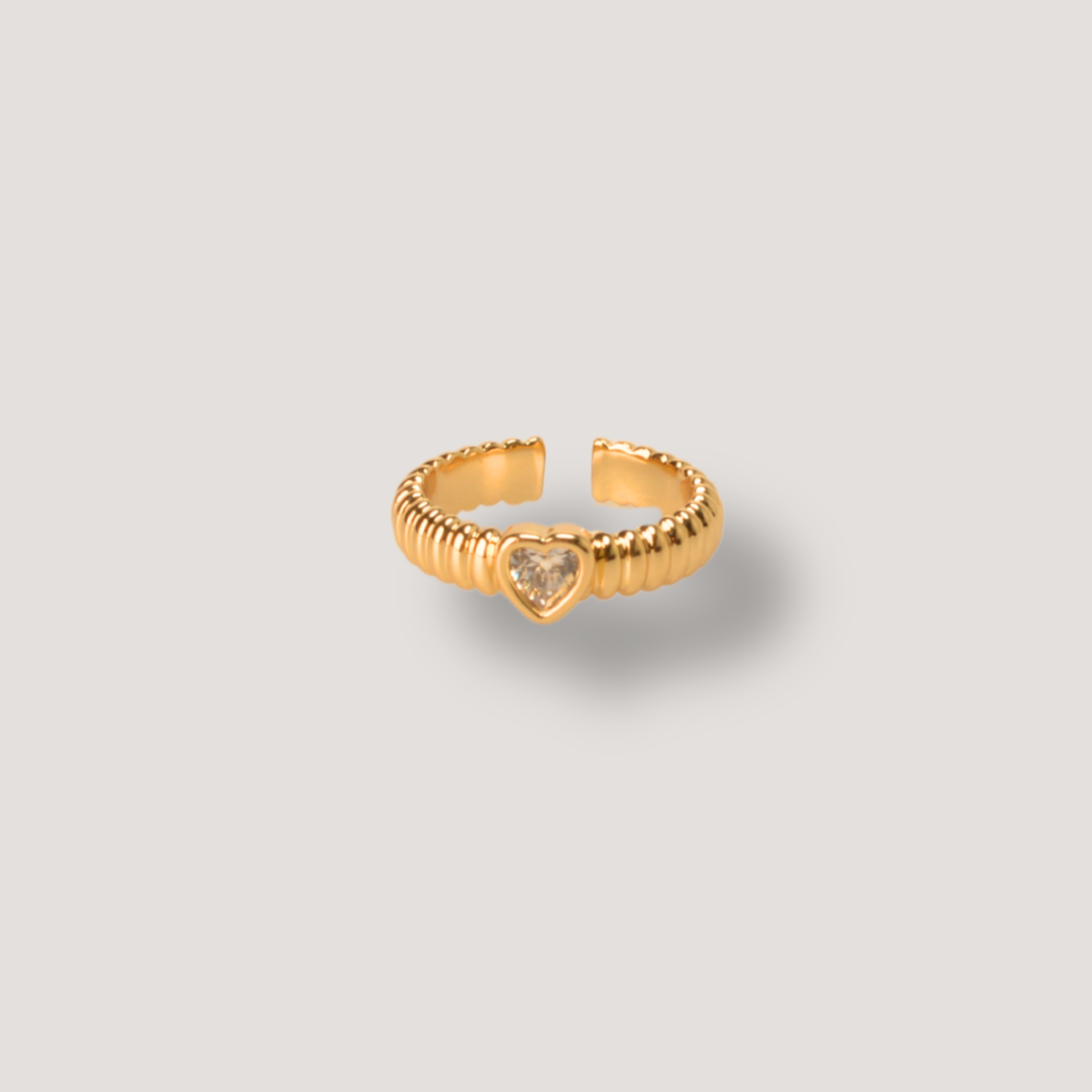 Gold and Amethyst Heart Ring