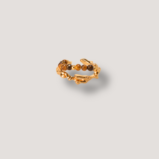 Gold Tiger Eye Stone Ring