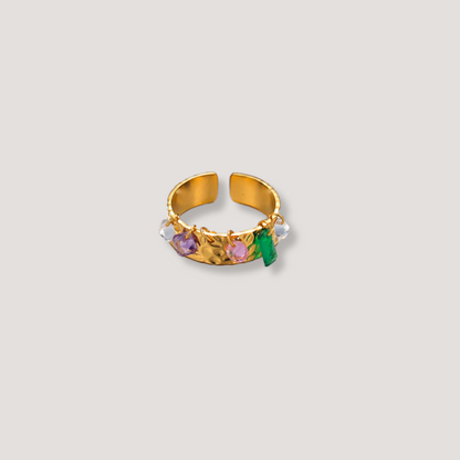 Gold Gemstone Charm Ring