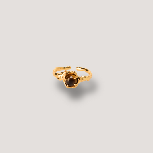 Gold Nest Tiger Eye Ring