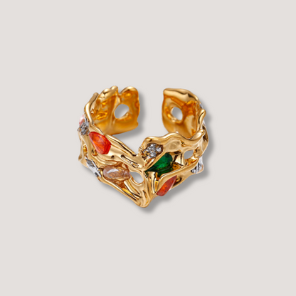 Gold Gemstone Statement Ring