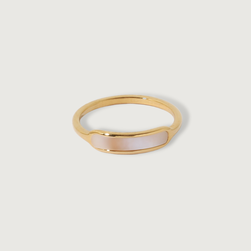 18K Gold Plated Natural Shell Inlay Ring