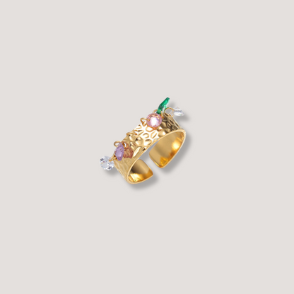Gold Gemstone Charm Ring