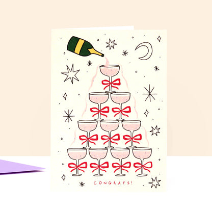 Champagne Congratulations Card | Engagement | Celebration