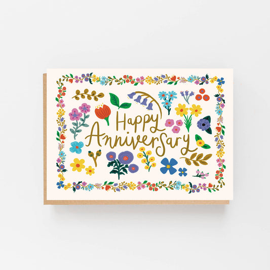 Happy Anniversary Romanian Pattern - Cream