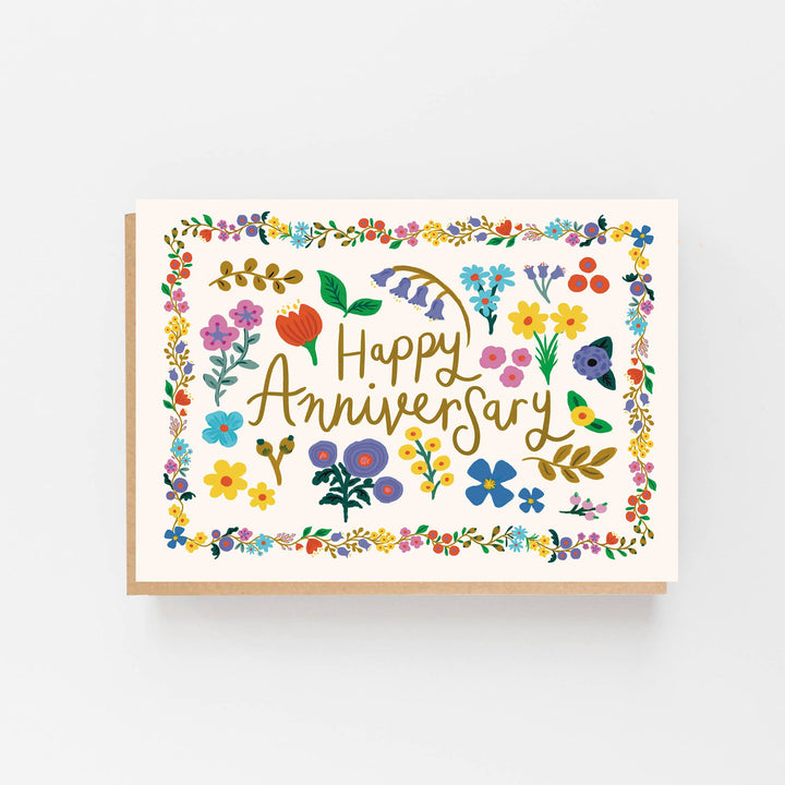 Happy Anniversary Romanian Pattern - Cream