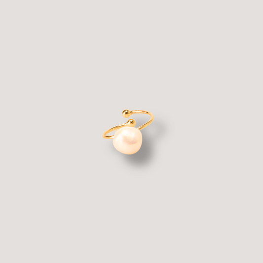 Gold Pearl Open Ring