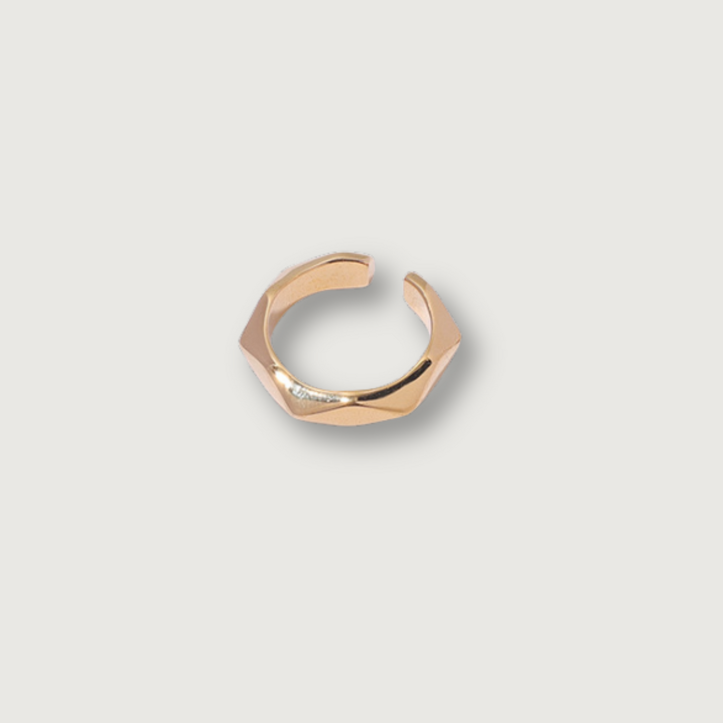 18K Gold Plated Hexagonal Open Ring