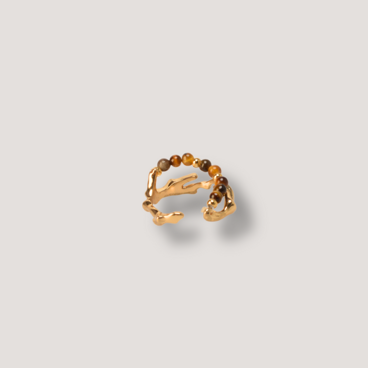Gold Tiger Eye Stone Ring