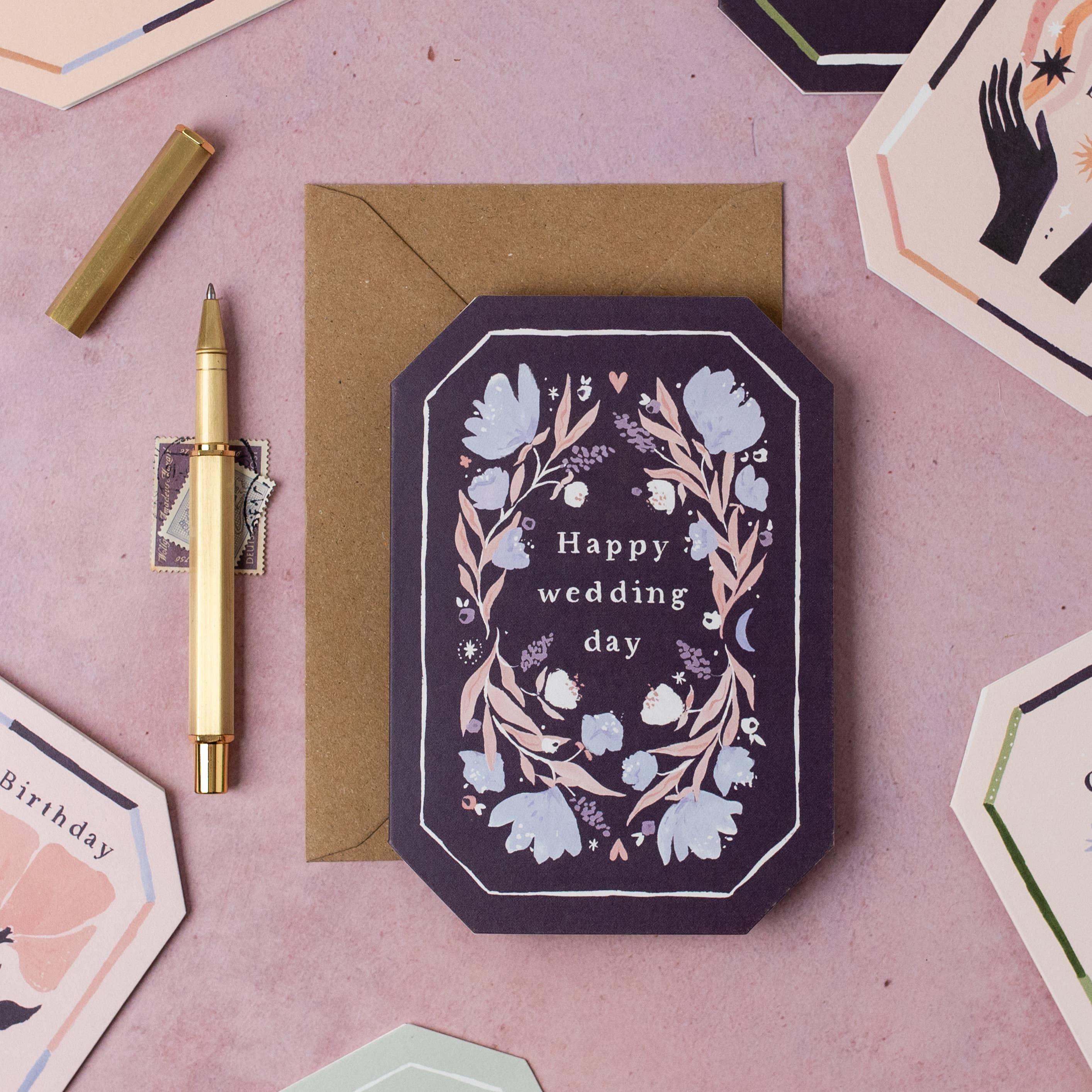 Floral Wedding Card | Shaped Greetings Cards | Wedding Cards