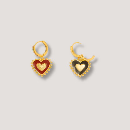 Vintage Double Sided Heart Earrings