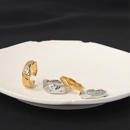18K Gold Plated Hexagonal Open Ring