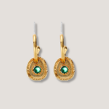 Gold Emerald Earrings
