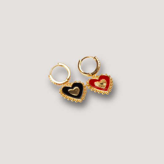 Vintage Double Sided Heart Earrings
