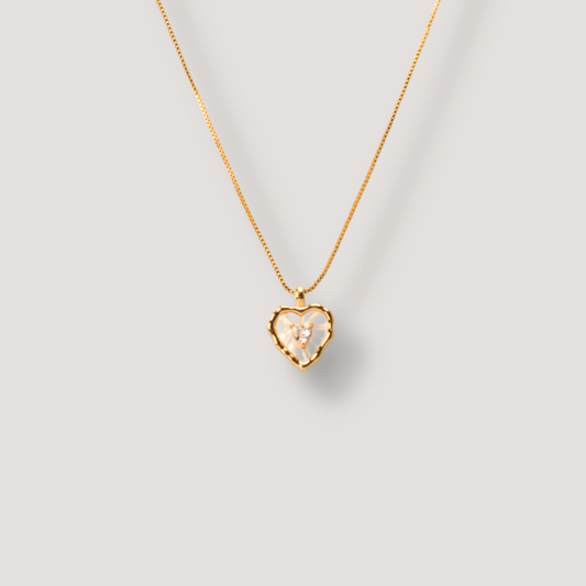 Mother of Pearl Heart Necklace